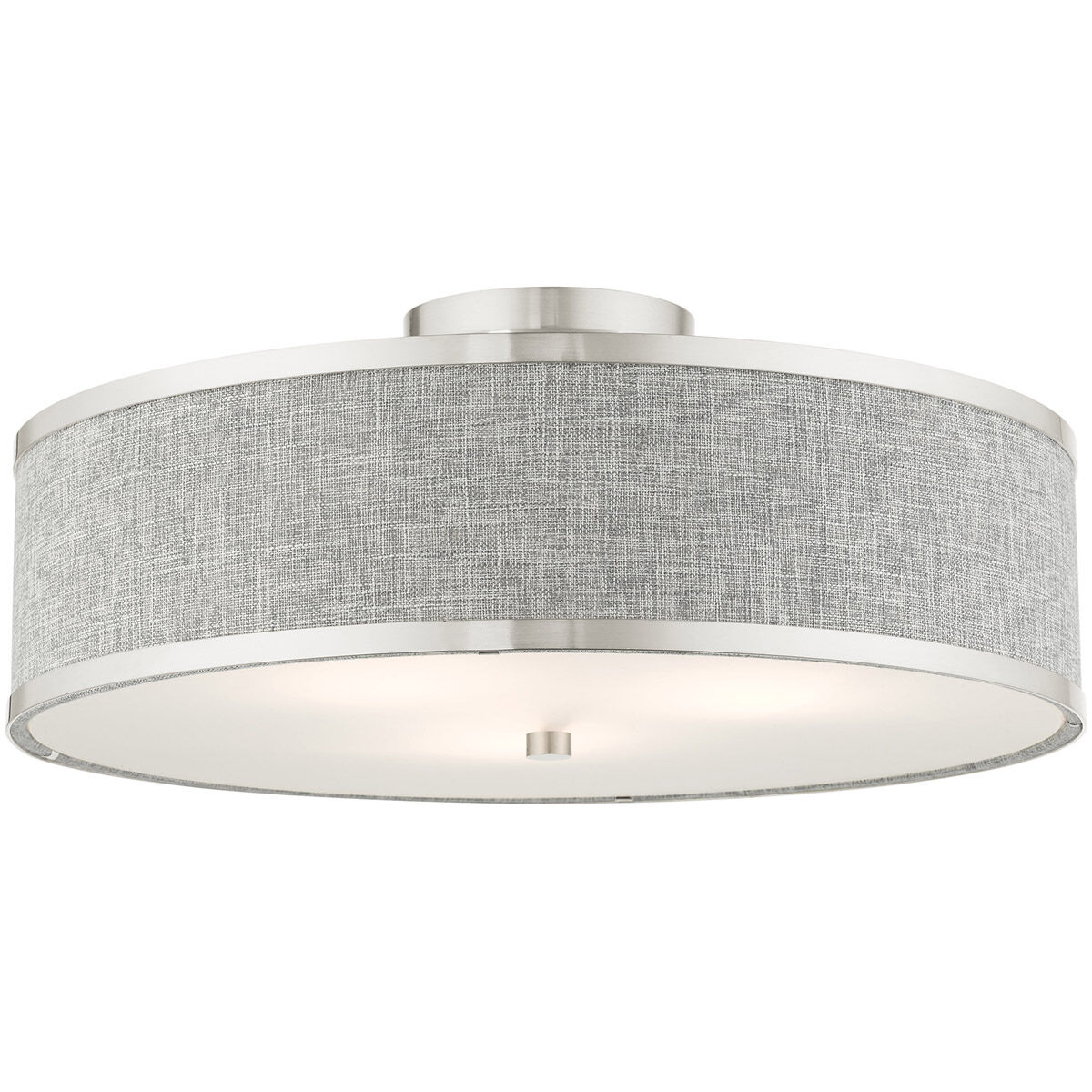 Park Ridge 3 Light 18 inch Brushed Nickel Semi Flush Ceiling Light