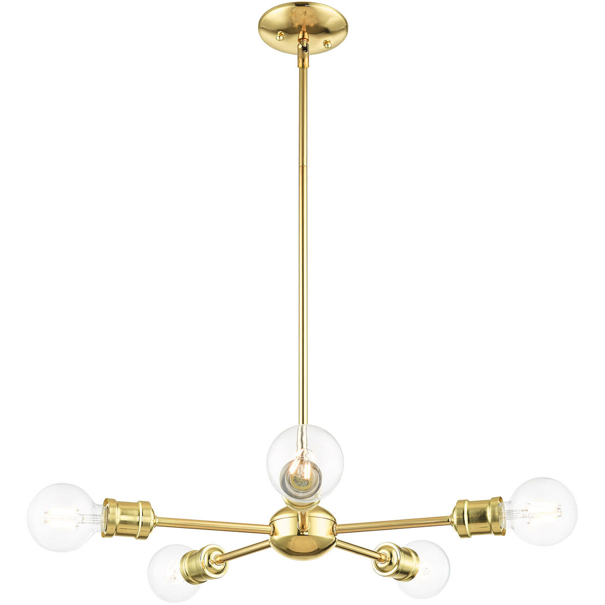 Lansdale 5 Light 19 inch Polished Brass Chandelier Ceiling Light