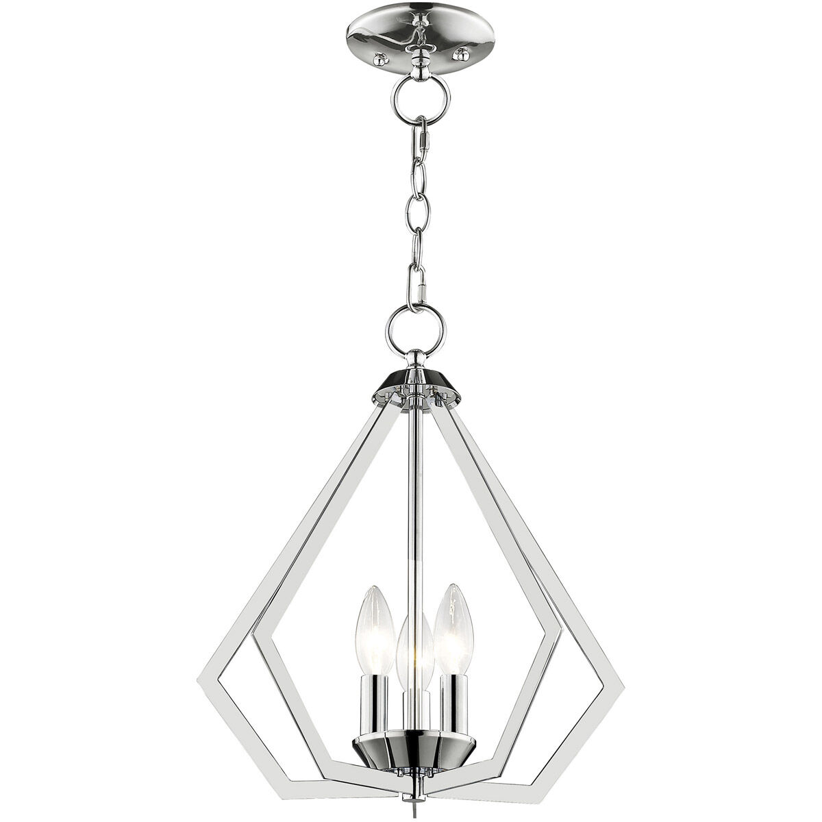Prism 3 Light 14 inch Polished Chrome Convertible Mini Chandelier/Ceiling Mount Ceiling Light