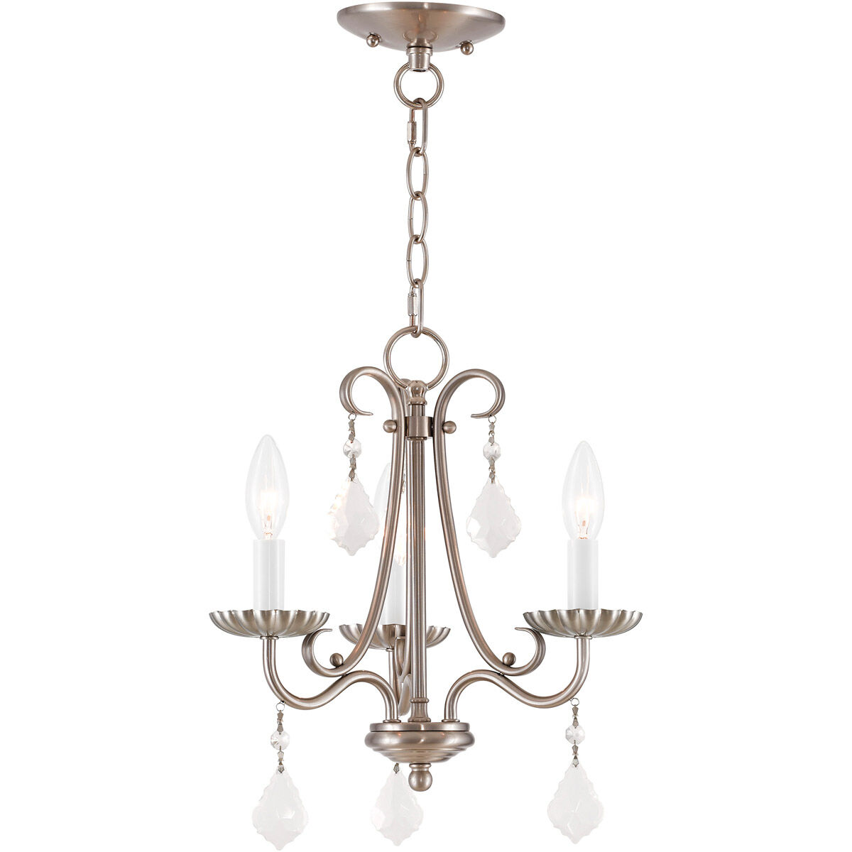 Daphne 3 Light 14 inch Brushed Nickel Mini Chandelier Ceiling Light