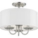 Brookdale 3 Light 13 inch Brushed Nickel Semi-Flush Mount Ceiling Light