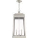 Oslo 3 Light 11 inch Brushed Nickel Outdoor Pendant Lantern