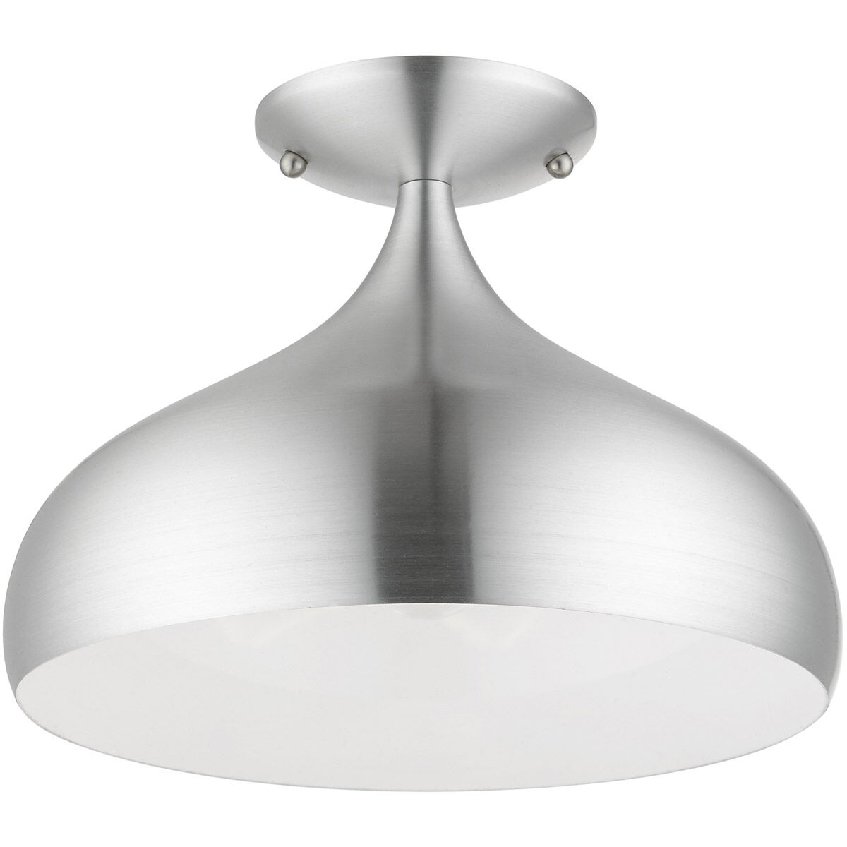 Amador 1 Light 12 inch Brushed Aluminum with Polished Chrome Accents Semi-Flush Mount Ceiling Light