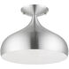 Amador 1 Light 12 inch Brushed Aluminum with Polished Chrome Accents Semi-Flush Mount Ceiling Light
