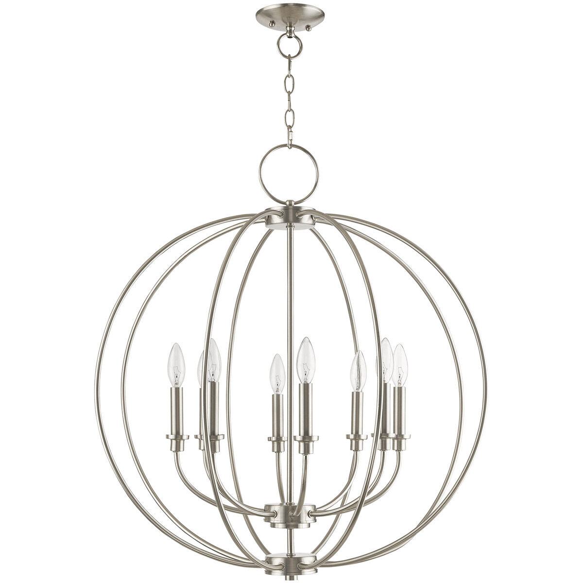 Milania 8 Light 28 inch Brushed Nickel Chandelier Ceiling Light