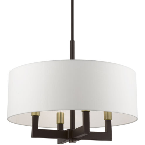Cresthaven 4 Light 24 inch Bronze with Antique Brass Accents Pendant Chandelier Ceiling Light
