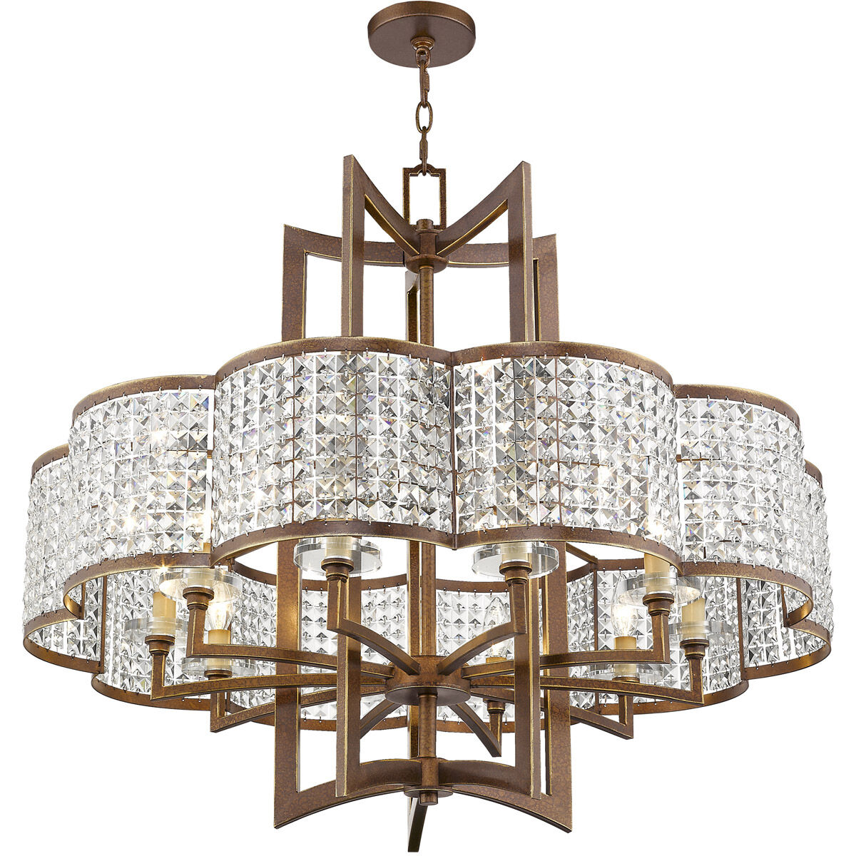 Grammercy 10 Light 34 inch Hand Painted Palacial Bronze Chandelier Ceiling Light