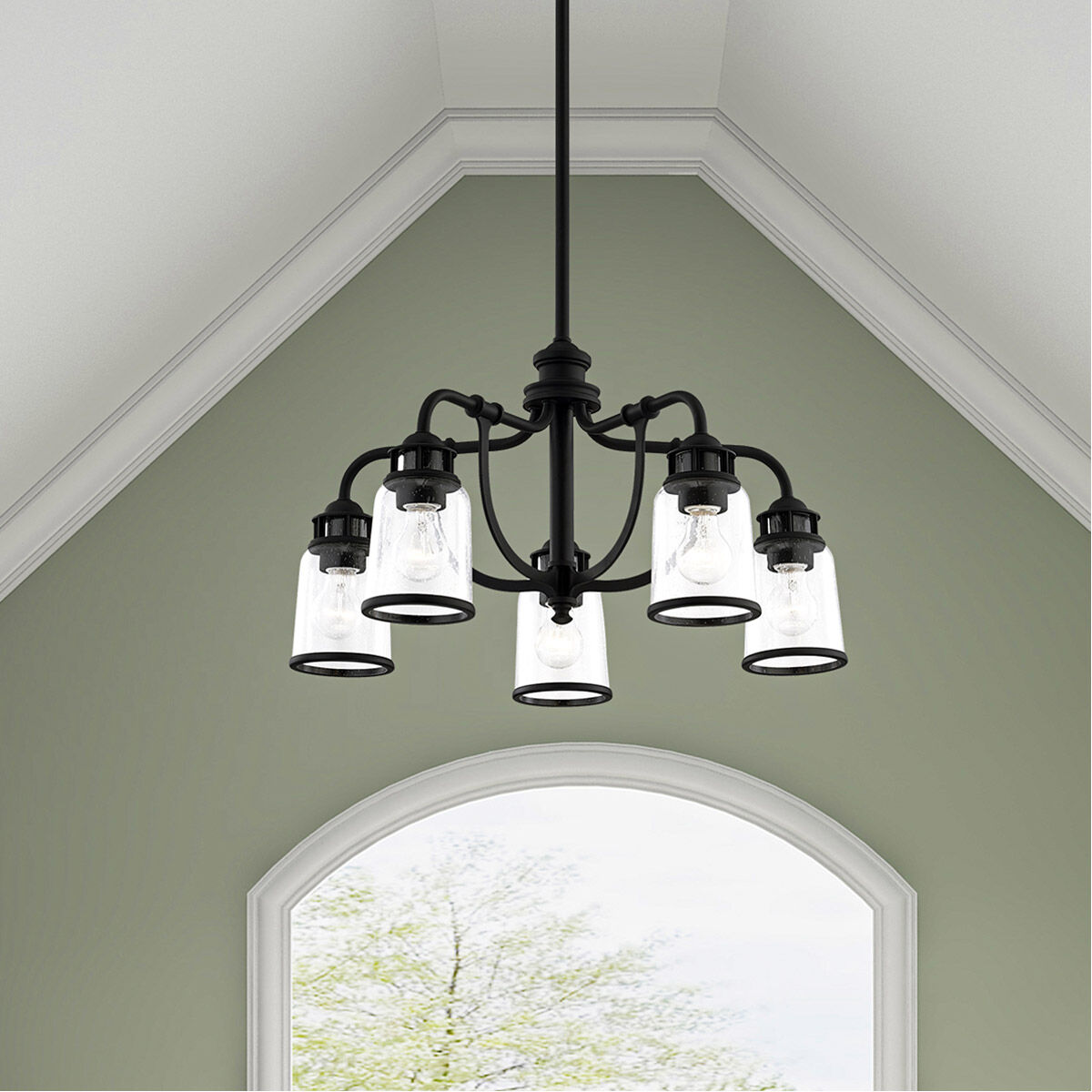 Lawrenceville 5 Light 24 inch Black Chandelier Ceiling Light