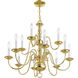 Williamsburgh 12 Light 26 inch Polished Brass Chandelier Ceiling Light