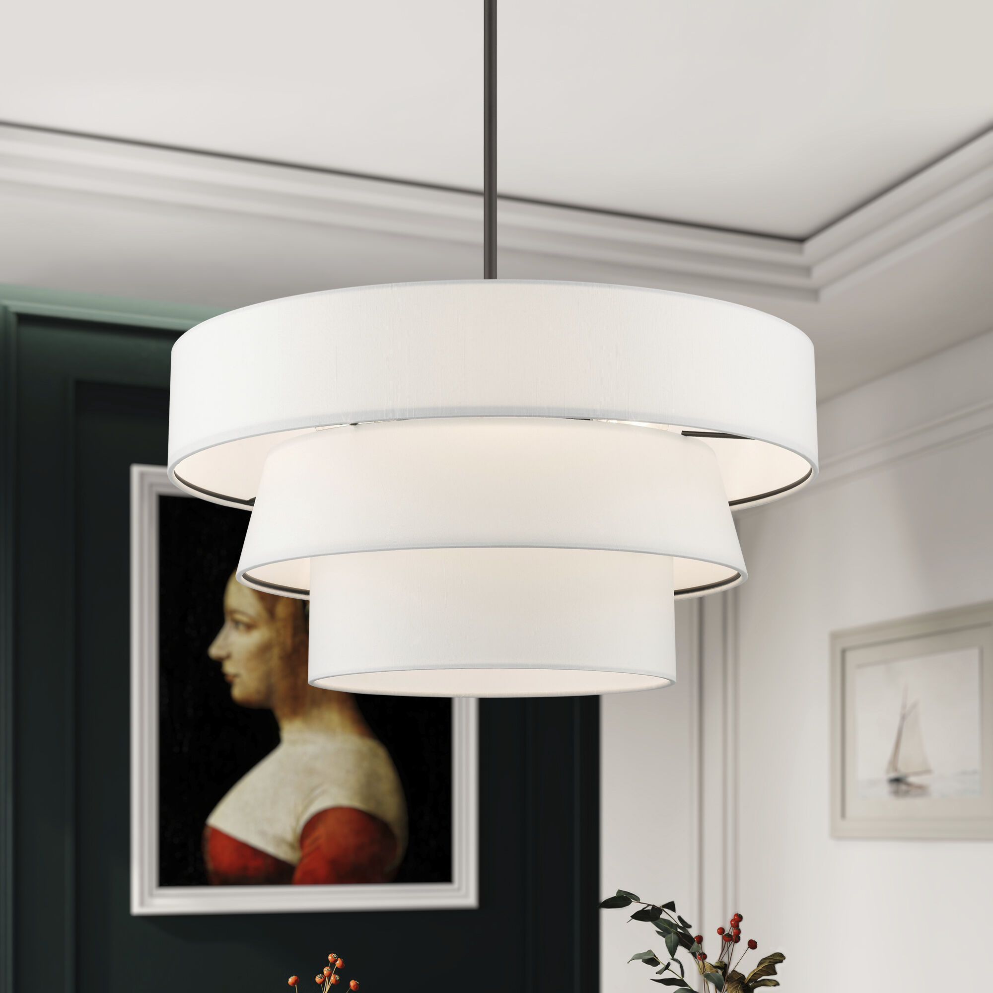 Warrenville 4 Light 23 inch Bronze Pendant Chandelier Ceiling Light