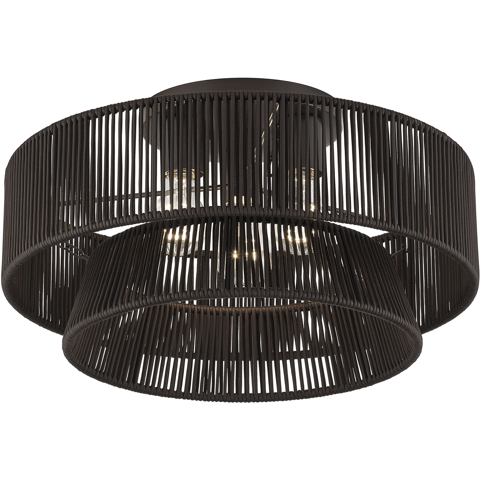 Florell 3 Light 18 inch English Bronze Semi Flush Mount Ceiling Light, Large