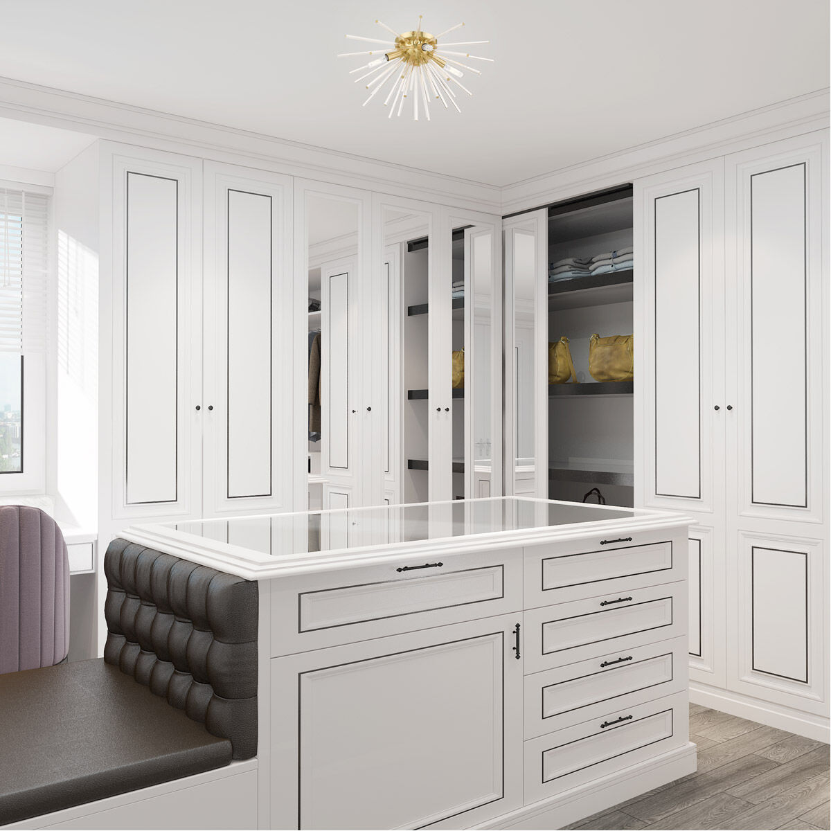 Utopia 4 Light 20 inch Satin Brass Flush Mount Ceiling Light