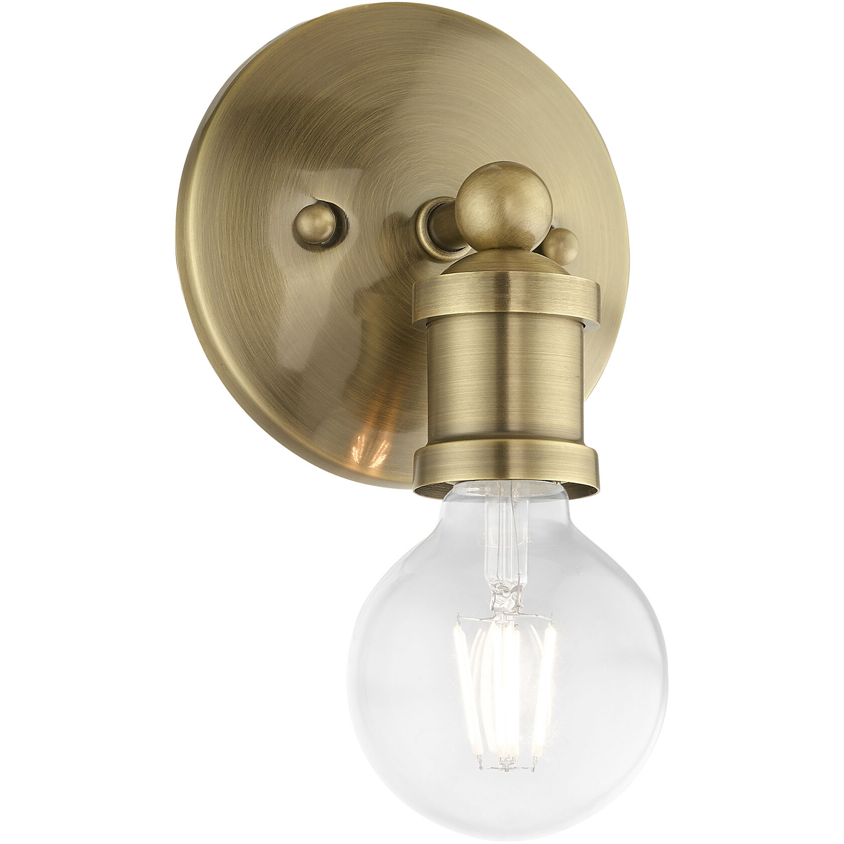 Lansdale 1 Light 5 inch Antique Brass Single Vanity Sconce Wall Light, Single