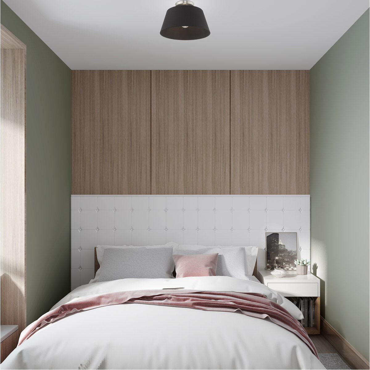 Belclaire 1 Light 13 inch Brushed Nickel Semi-Flush Mount Ceiling Light