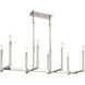 Alpine 8 Light 37 inch Polished Nickel Linear Chandelier Ceiling Light
