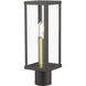 Gaffney 1 Light 15.5 inch Bronze with Antique Gold Finish Accents Outdoor Post Top Lantern
