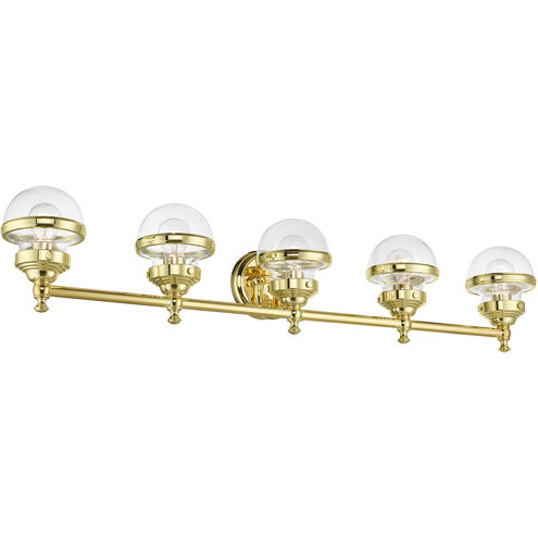 Oldwick 5 Light 42 inch Polished Brass Vanity Sconce Wall Light, Large