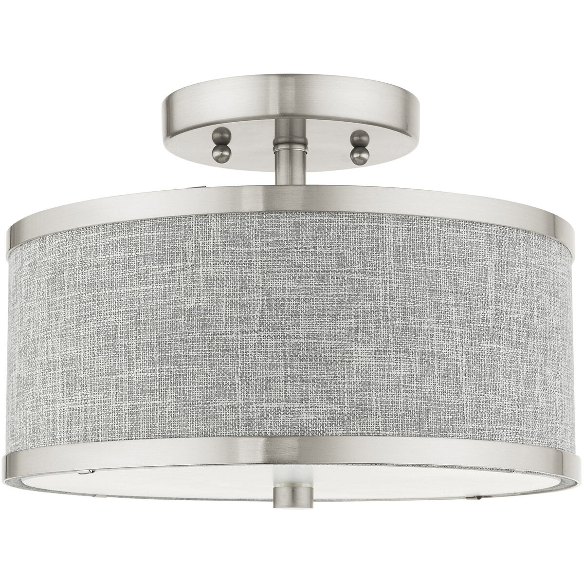 Park Ridge 2 Light 11 inch Brushed Nickel Semi Flush Ceiling Light
