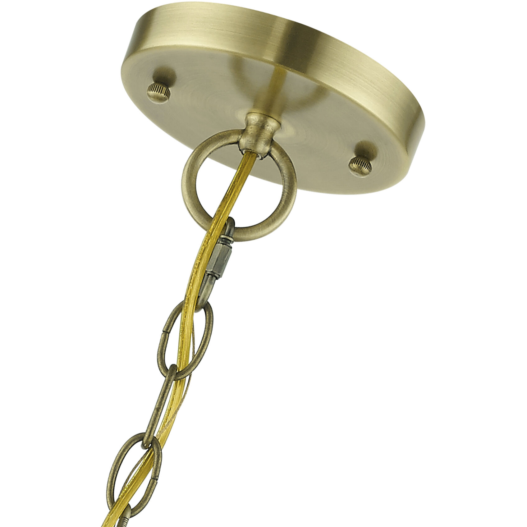 Adams 4 Light 14.25 inch Antique Brass with Brushed Nickel Finish Cluster Outdoor Extra Large Pendant Lantern Ceiling Light