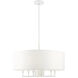 Meridian 7 Light 24 inch White Pendant Chandelier Ceiling Light