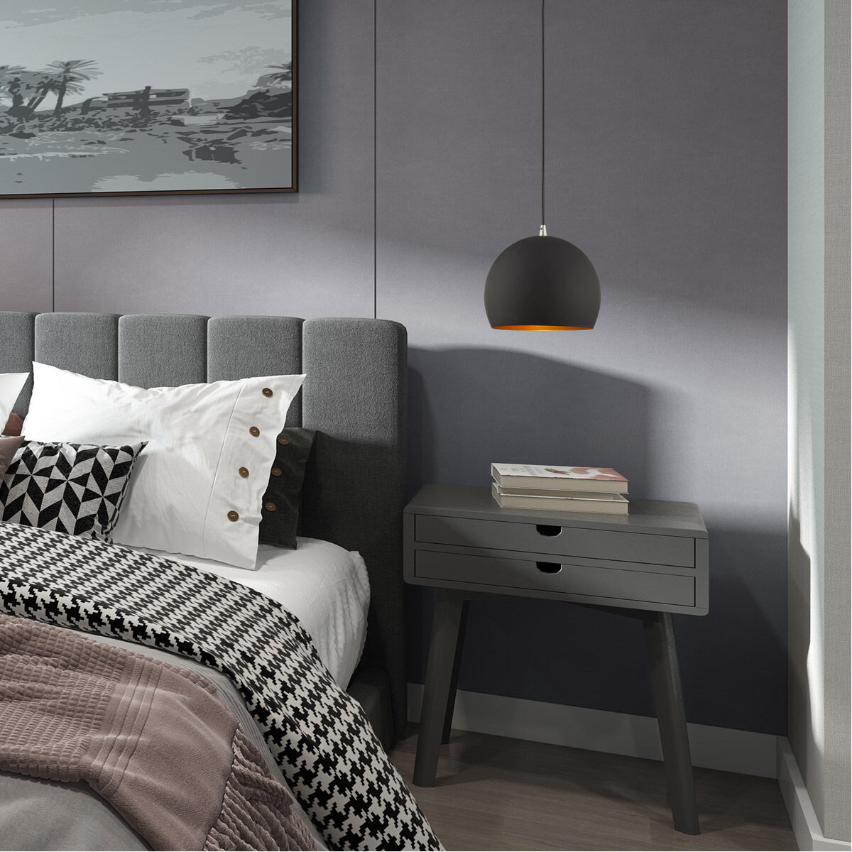 Allison 1 Light 10 inch Black Mini Pendant Ceiling Light