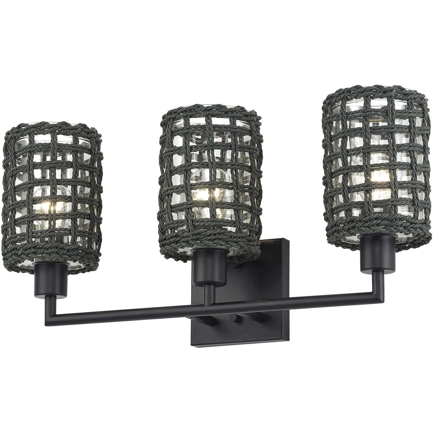 Twinewell 3 Light 23 inch Black Vanity Wall Sconce Wall Light