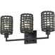 Twinewell 3 Light 23 inch Black Vanity Wall Sconce Wall Light