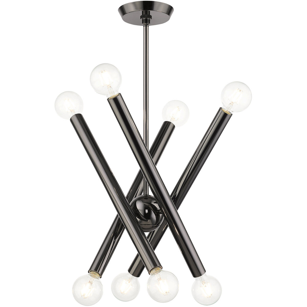 Stafford 8 Light 24 inch Black Chrome Chandelier Ceiling Light
