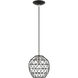 Geometrix 1 Light 8 inch Black Pendant Ceiling Light
