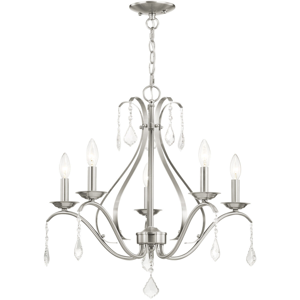 Caterina 5 Light 24 inch Brushed Nickel Chandelier Ceiling Light