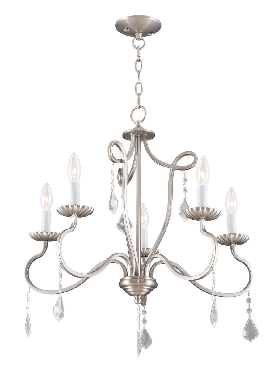 Callisto 5 Light 24 inch Brushed Nickel Chandelier Ceiling Light