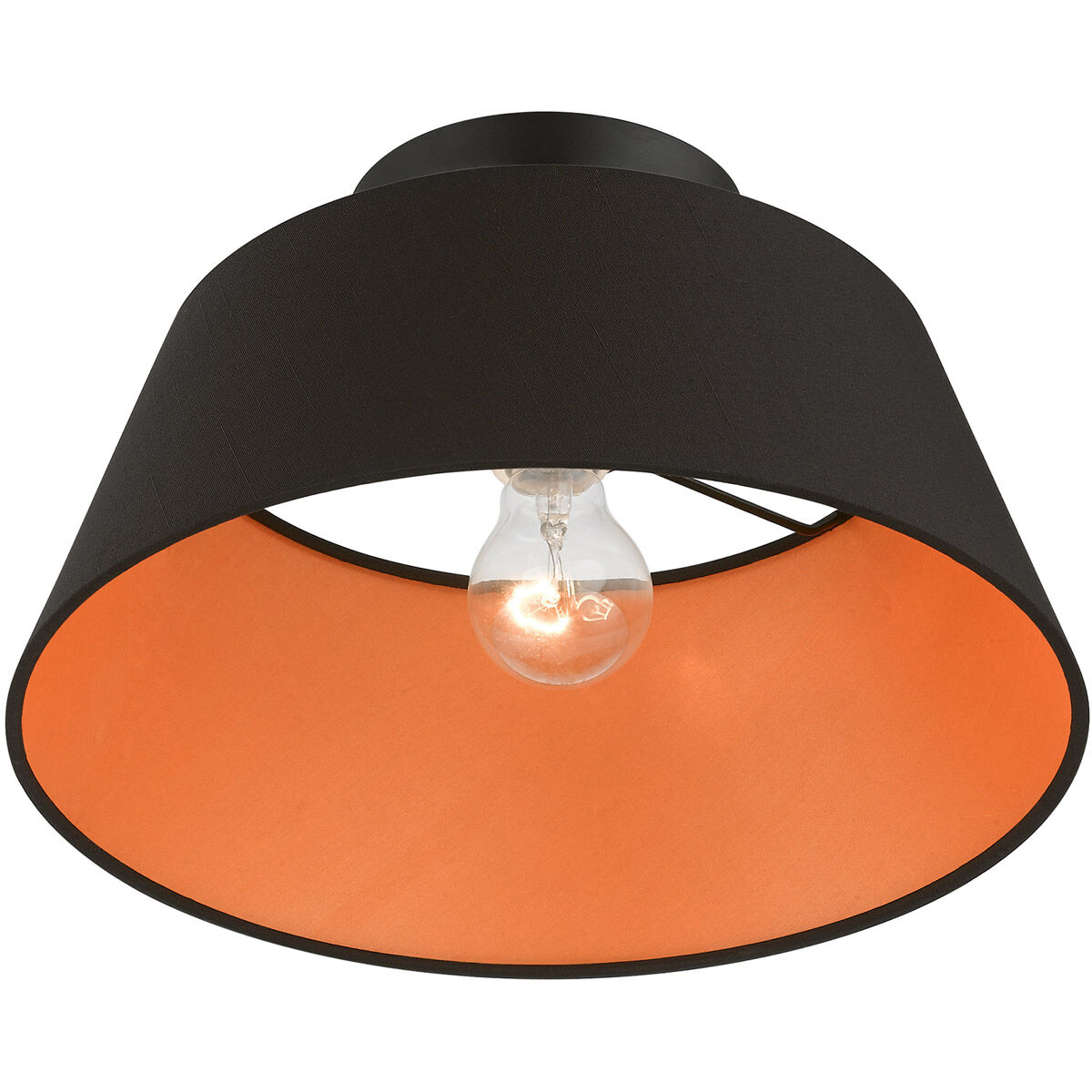 Palma 1 Light 13 inch Black Semi-Flush Mount Ceiling Light