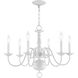 Williamsburgh 6 Light 24 inch White Chandelier Ceiling Light