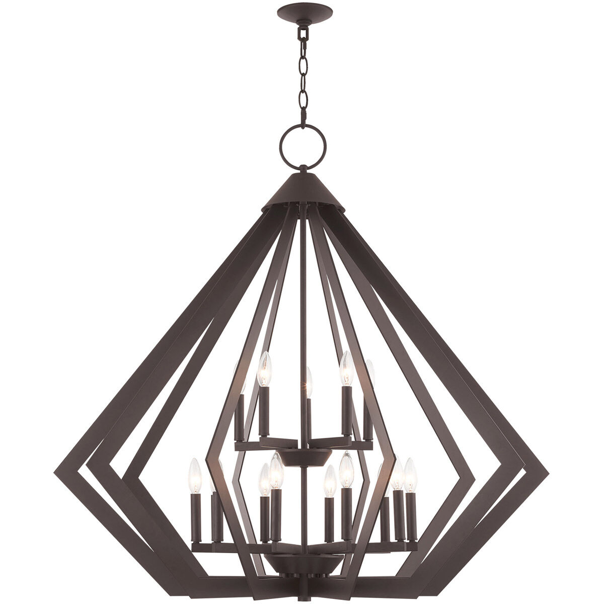 Prism 15 Light 42 inch Bronze Foyer Chandelier Ceiling Light