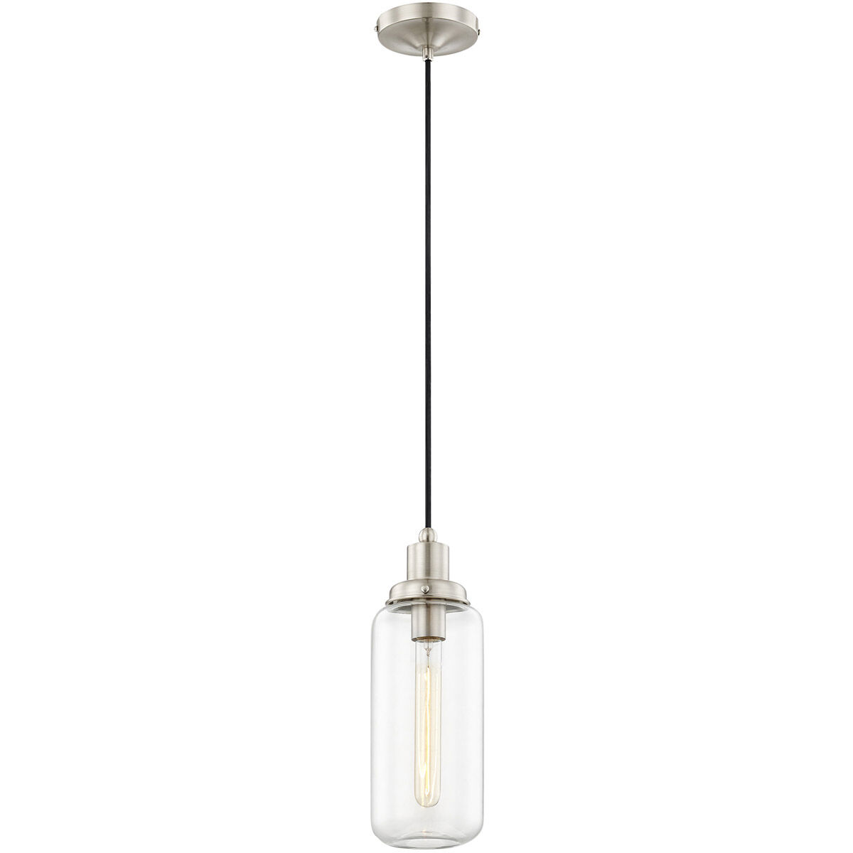Art Glass 1 Light 5 inch Brushed Nickel Mini Pendant Ceiling Light