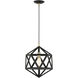 Geometric 1 Light 13 inch Textured Black Pendant Ceiling Light