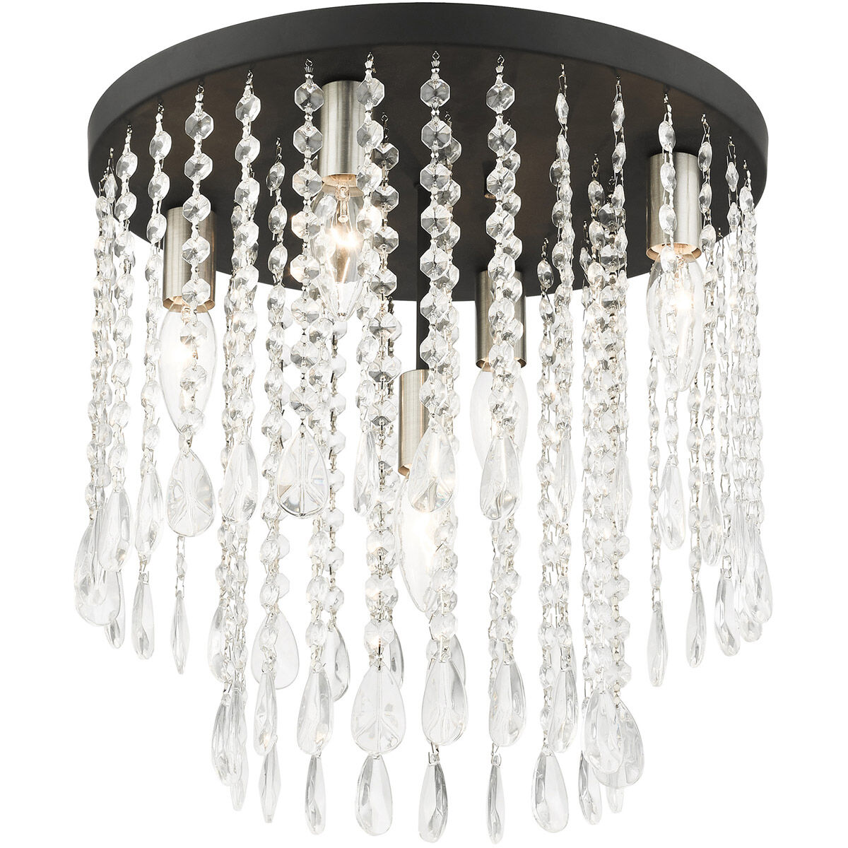 Elizabeth 5 Light 14 inch Black Flush Mount Ceiling Light