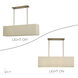 Summit 4 Light 36 inch Antique Gold Leaf Linear Chandelier Ceiling Light, Large