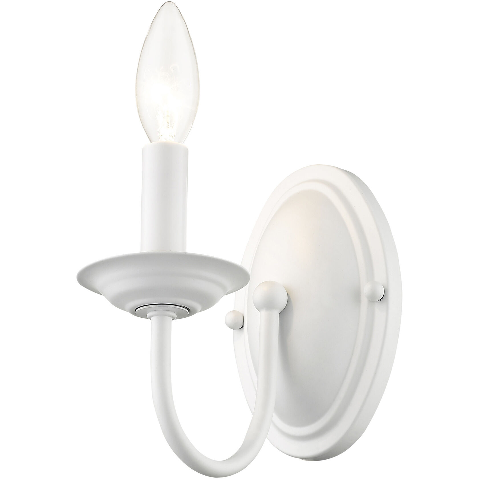 Home Basics 1 Light 4 inch White Wall Sconce Wall Light