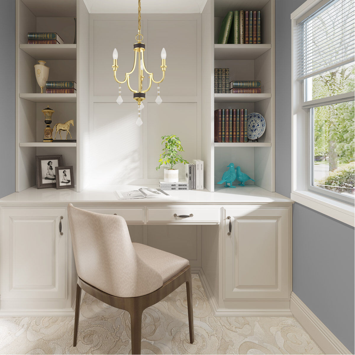 Glendale 3 Light 14 inch Polished Brass Mini Chandelier Ceiling Light