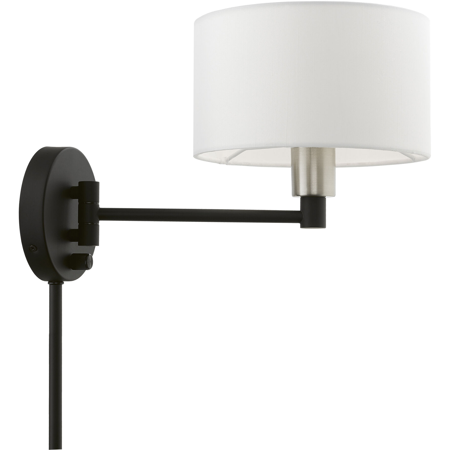 Allison 15 inch 60.00 watt Black with Brushed Nickel Accent Swing Arm Wall Lamp Wall Light
