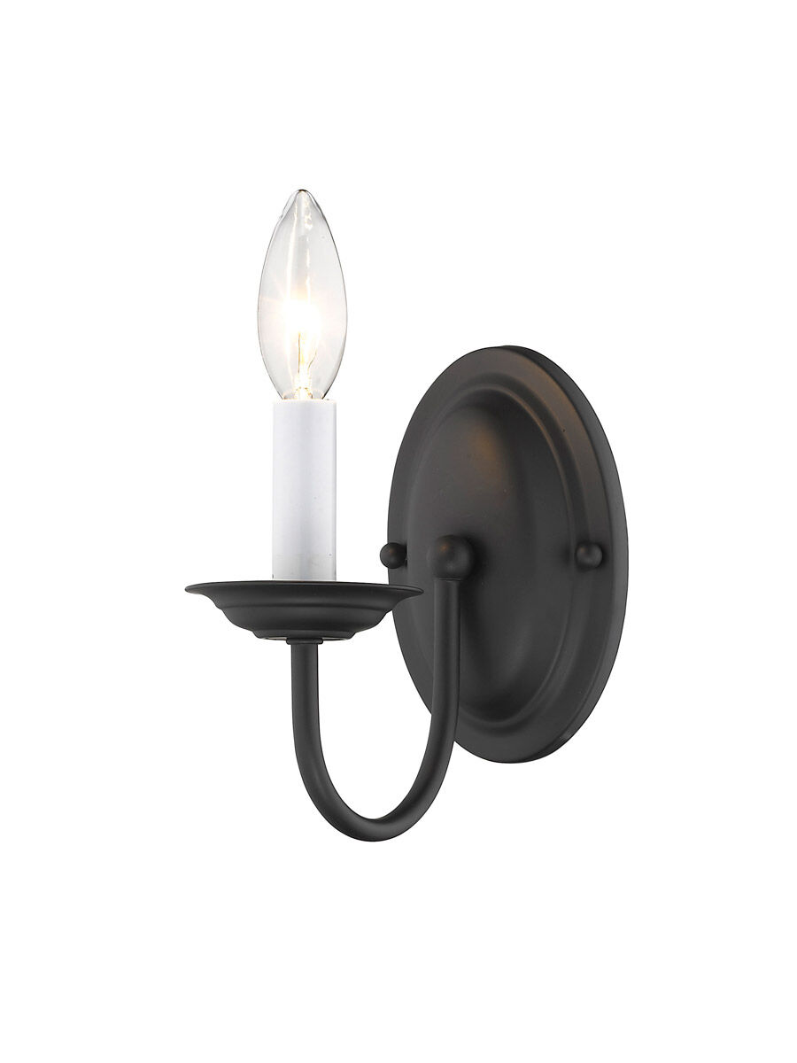 Home Basics 1 Light 4 inch Black Wall Sconce Wall Light