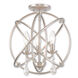 Aria 3 Light 15 inch Brushed Nickel Convertible Mini Chandelier/Ceiling Mount Ceiling Light