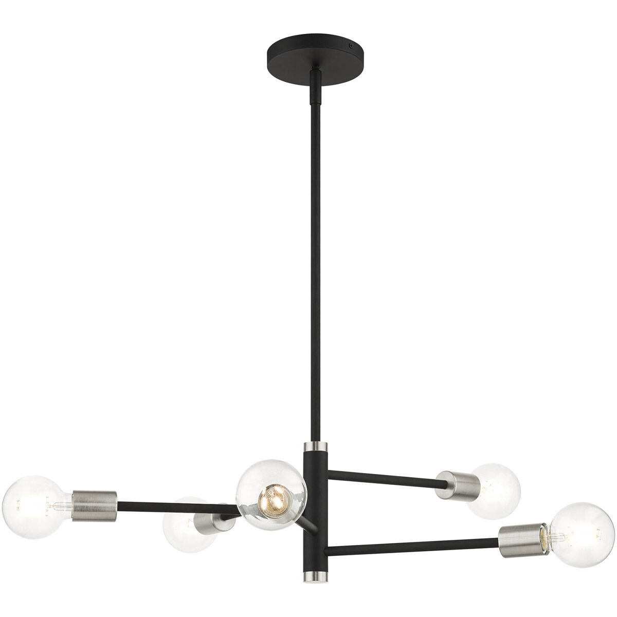 Bannister 5 Light 24 inch Black Chandelier Ceiling Light