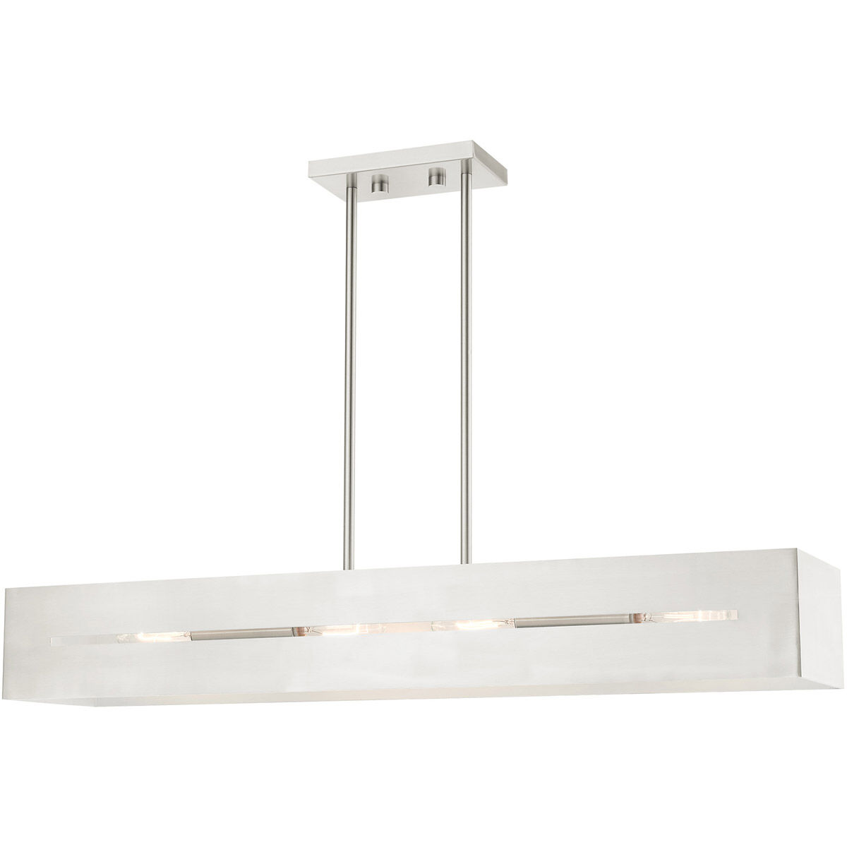 Soma 4 Light 36 inch Brushed Nickel Linear Chandelier Ceiling Light
