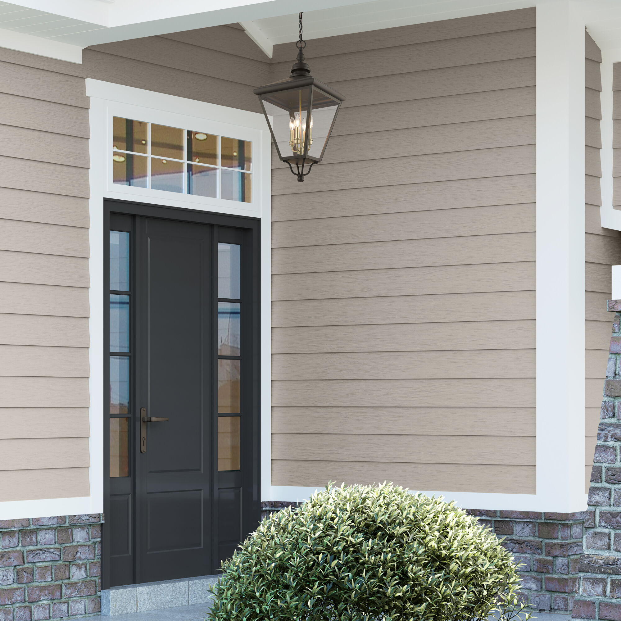 Adams 4 Light 14.25 inch Bronze with Antique Brass Finish Cluster Outdoor Extra Large Pendant Lantern Ceiling Light in Bronze with Antique Brass Accent