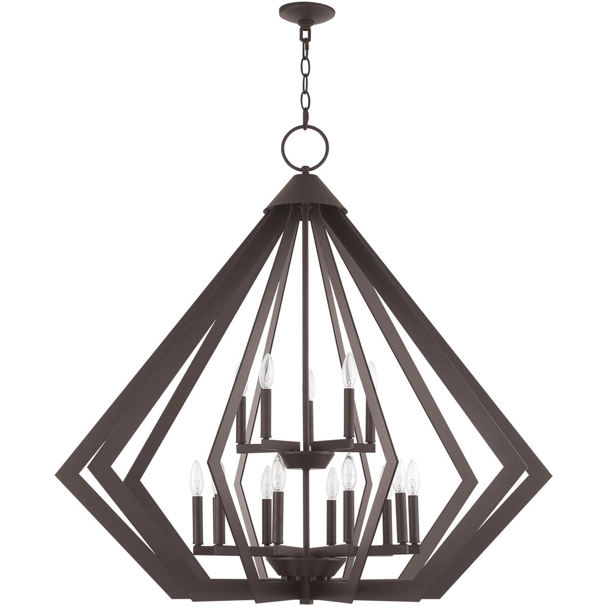 Prism 15 Light 42 inch Bronze Foyer Chandelier Ceiling Light