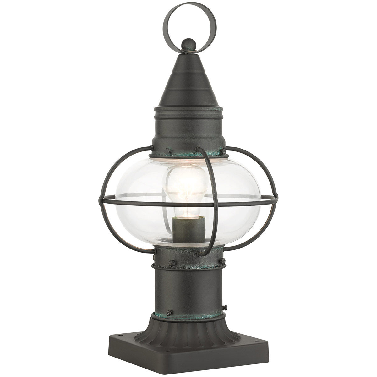 Newburyport 1 Light 15 inch Charcoal Outdoor Post Top Lantern