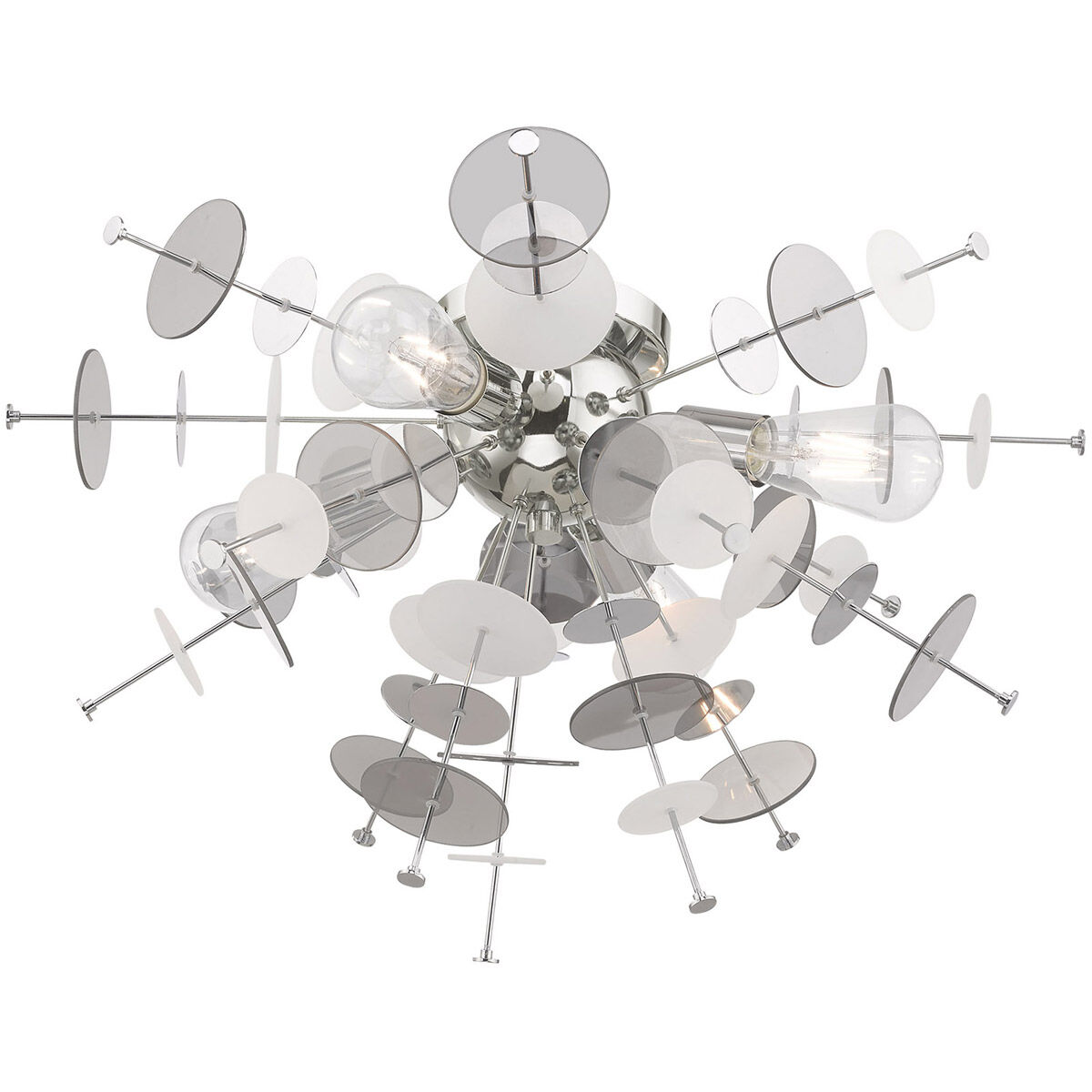 Circulo 4 Light 24 inch Polished Chrome Flush Mount Ceiling Light