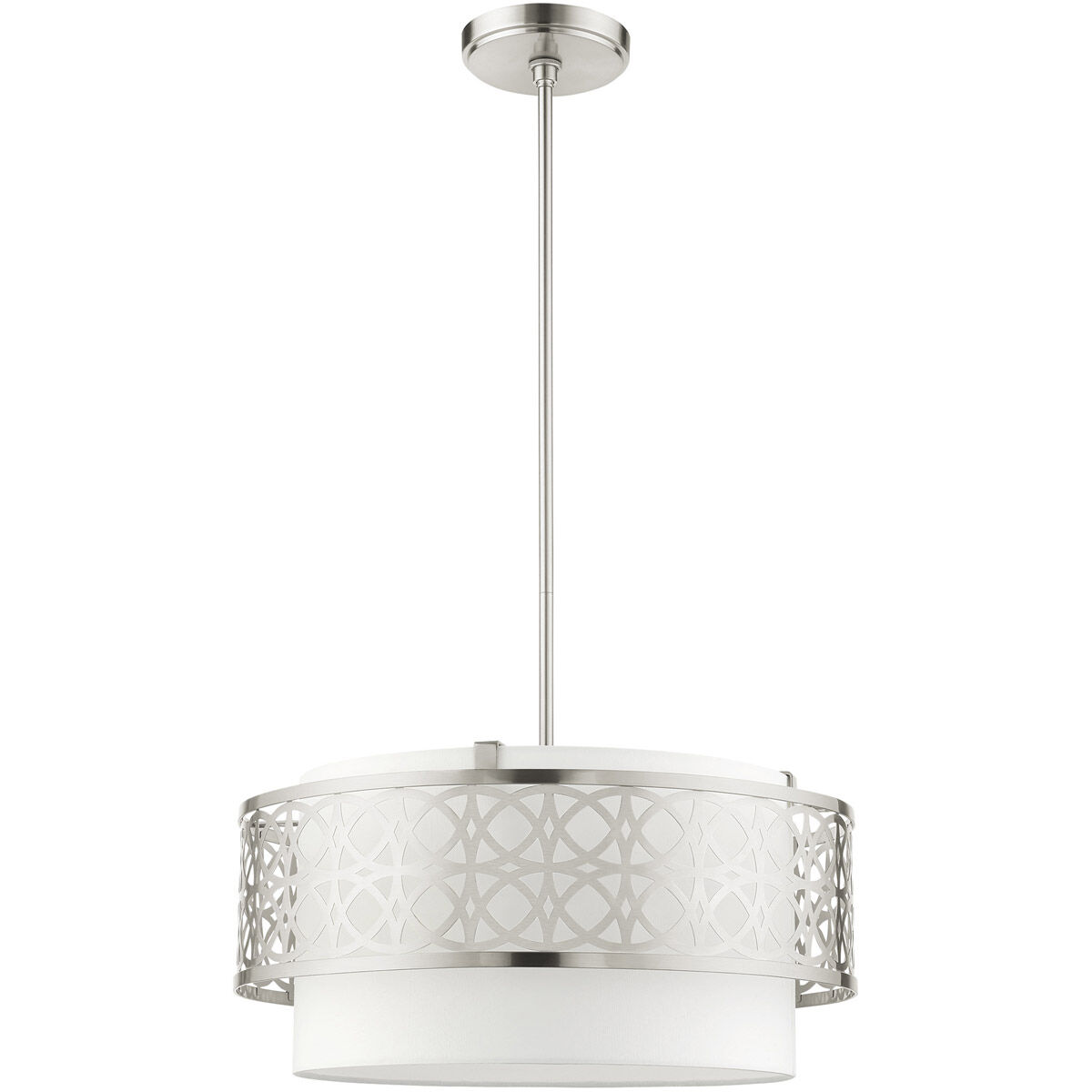 Calinda 4 Light 20 inch Brushed Nickel Pendant Chandelier Ceiling Light